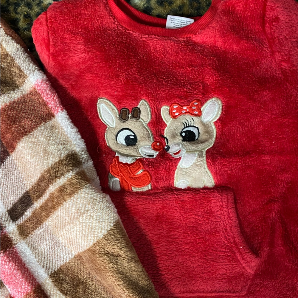 Cozy Rudolph The Red Nose Reindeer Fuzzy Pjs
